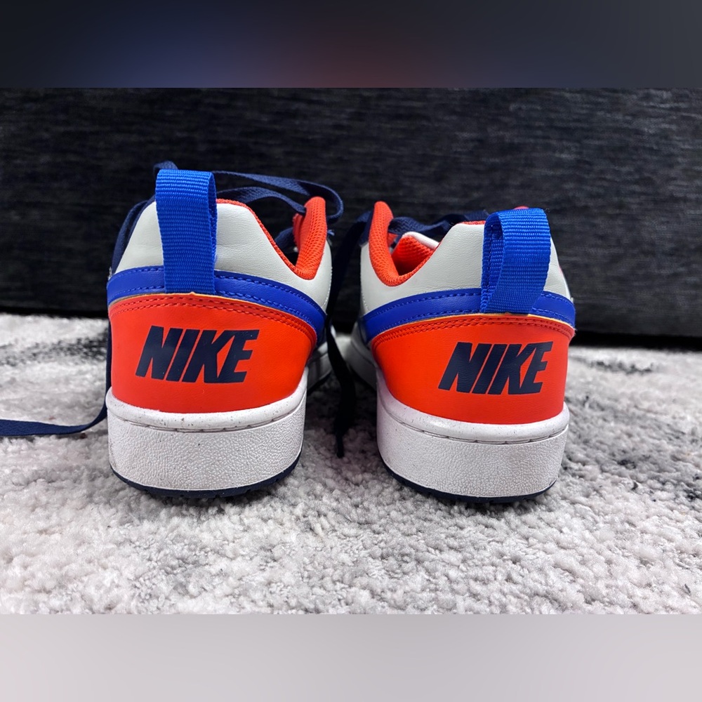 Sz. 7Y “Big Boys”Nike Court Borough Navy / Orange Light Silver Hyper Royal - Picture 9 of 15